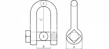Gegalvaniseerde CE gesmeed Pin Bow D Square Head Screw Pin Trawling Chain