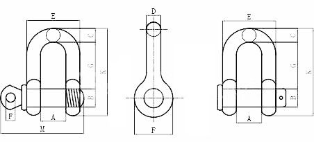 CE US Type G-210 Schroefspeldketen Shackle Heavy Duty Met Precision Casting